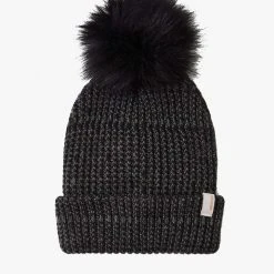Brixton Alison Black Grey Beanie With Pompom