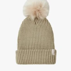 Brixton Alison Beige Beanie With Pompom