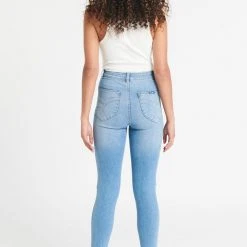 Rollas Fashion Eastcoast Ankle Ocean Blue Worn Knee Rip Skinny Denim Jean