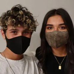 Queen Of The Foxes Animal Black Plaid Face Masks Pack Of 3 Accessories