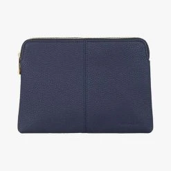 Elms+King Double Bowery French Navy Vegan Leather Wallet Accessories