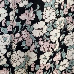 Ketz-Ke Fashion Divvy Black Ditsy Crew Neck LS Top