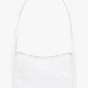 Brie Leon Accessories Mila White Matte Croc Patent Shoulder Bag