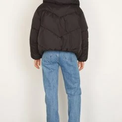 Esmaee Fallon Black Ribbon Puffer Jacket Fashion