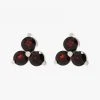 Silver Linings Accessories Casanova Silver Studs With Three Black Garnets