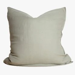 Home Lab Cushion, Throws & Linen 100% French Linen Euro Pillowcase Sage 65 X 65cm
