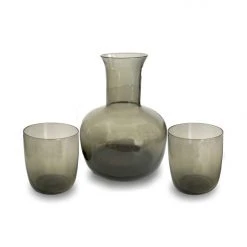 Nel Lusso Gift The Hostest With The Mostest Charcoal Carafe And Glass Set