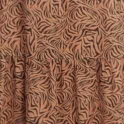 Charlie Holiday Whitney Abstract Brown Animal Tiered Maxi Skirt Fashion