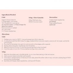 Sage + Grace Chocolate Raspberry Cake Making Kit Eat & Drink