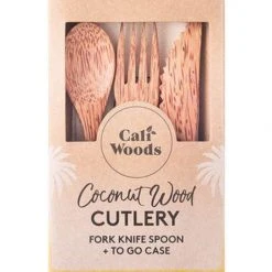 CaliWoods Coconut Wood Cutlery Set