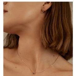 Brie Leon 925 CS Black Redondo Pillar Gold Sleeper Earrings