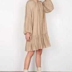 Esmaee Stage Pistachio LS Button Mini Dress 8 Esmaee Stage Pistachio LS Button Mini Dress