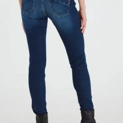 Pulz Jeans Emma Dark Blue Highwaist Straight Denim Jean Fashion