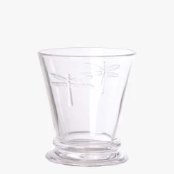 French Country Dragonfly Clear Glass Tumbler