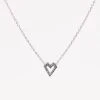 Federation Sparkles Heart Necklace Sterling Silver Clear Zirconia Accessories