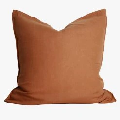 Home Lab Cushion, Throws & Linen 100% French Linen Euro Pillowcase Ginger 65 X 65cm