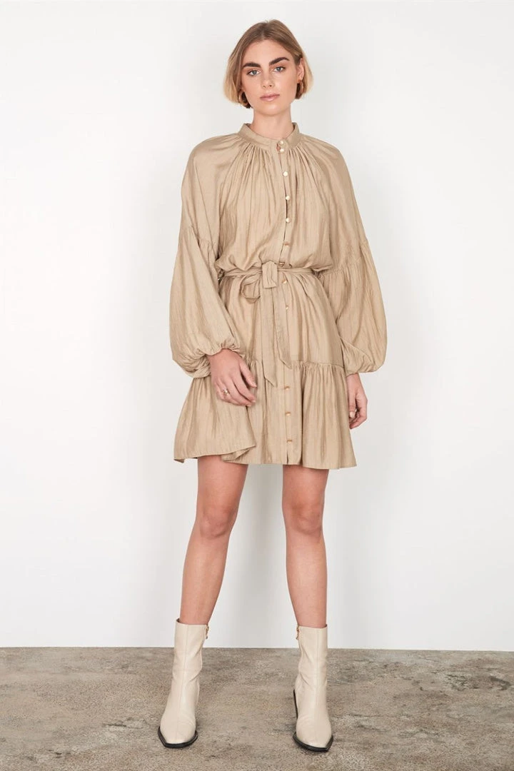 Esmaee Stage Pistachio LS Button Mini Dress 4 Esmaee Stage Pistachio LS Button Mini Dress