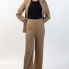 Ivy + Jack Fashion Favourite Walnut Textured Plain Stretch Back Wide Leg Pants