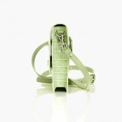 Stolen Girlfriends Club On Tour Acid Lime Leather Cross Body Phone Bag With Silver Hardware Accessories