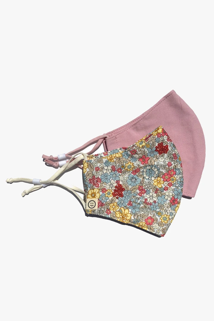 Personal Space Ditsy Floral + Pink Face Mask 2 Pack 3 Personal Space Ditsy Floral + Pink Face Mask 2 Pack