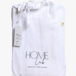 Home Lab Cushion, Throws & Linen 100% French Linen Bed Skirt Queen White