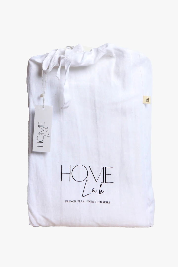 Home Lab Cushion, Throws & Linen 100% French Linen Bed Skirt Queen White 3 Home Lab Cushion, Throws & Linen 100% French Linen Bed Skirt Queen White