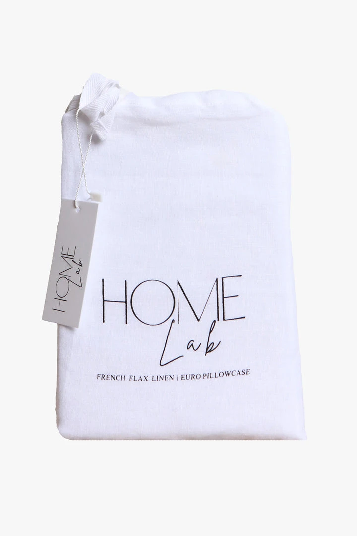 Home Lab Cushion, Throws & Linen 100% French Linen Euro Pillowcase White 65 X 65cm 4 Home Lab Cushion, Throws & Linen 100% French Linen Euro Pillowcase White 65 X 65cm
