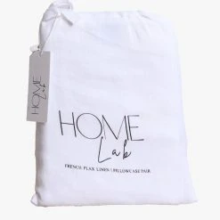 Home Lab Cushion, Throws & Linen 100% French Linen Pillowcase Pair White