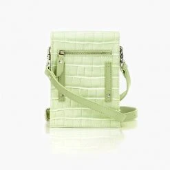 Stolen Girlfriends Club On Tour Acid Lime Leather Cross Body Phone Bag With Silver Hardware Accessories