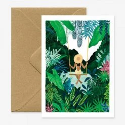All The Ways To Say Girl On Swing In Jungle Card