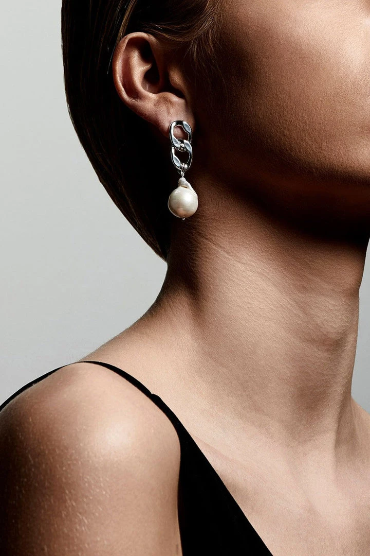 Pilgrim Gracefulness Chain With Pearl Earring Silver Plated 4 Pilgrim Gracefulness Chain With Pearl Earring Silver Plated