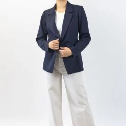 Ivy + Jack Harper Navy Texture Double Breasted Blazer