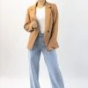 Ivy + Jack Harper Tan Textured Double Breasted Blazer Fashion