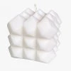 Master + Jack Hector Rubics Cube White Unscented Candle H5cm X 5.5cm Living & Decor
