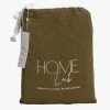 Home Lab 100% French Linen Pillowcase Pair Khaki 2 Home Lab 100% French Linen Pillowcase Pair Khaki