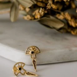 Silver Linings Accessories Horizon Gold Half Sun With Drop Earring