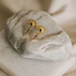 Silver Linings Accessories Horizon Gold Half Sun With Drop Earring