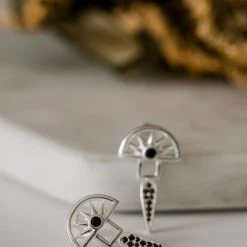 Silver Linings Horizon Silver Half Sun With Drop Earring