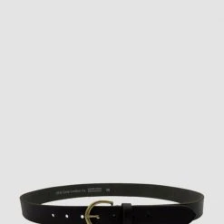 Loop Leather Brookline 32mm Black Leather Belt With Brass Buckle