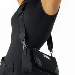 Nakedvice Accessories The Hunter Silver Hardware Black Nylon Bag