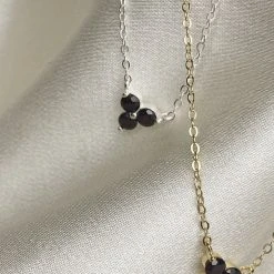 Silver Linings Casanova Silver Chain Necklace With Three Black Garnets
