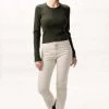 Among The Brave Inspired Dark Khaki LS Rib Knit Crew Neck Top Fashion 2 Among The Brave Inspired Dark Khaki LS Rib Knit Crew Neck Top Fashion