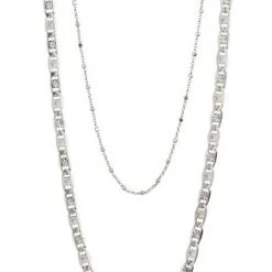 Pilgrim Accessories Intuition Double Chain Necklace Silver Plated