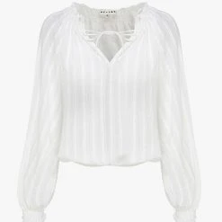 Ivy + Jack Fashion Jade White Texture LS Raglan Shirred V Neck Elastic Hem Top 11 Ivy + Jack Fashion Jade White Texture LS Raglan Shirred V Neck Elastic Hem Top