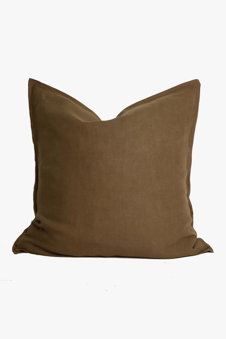 Home Lab 100% French Linen Euro Pillowcase Khaki 65 X 65cm 4 Home Lab 100% French Linen Euro Pillowcase Khaki 65 X 65cm
