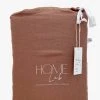 Home Lab 100% French Linen Duvet Cover Set Super King Chestnut Dusky Rose