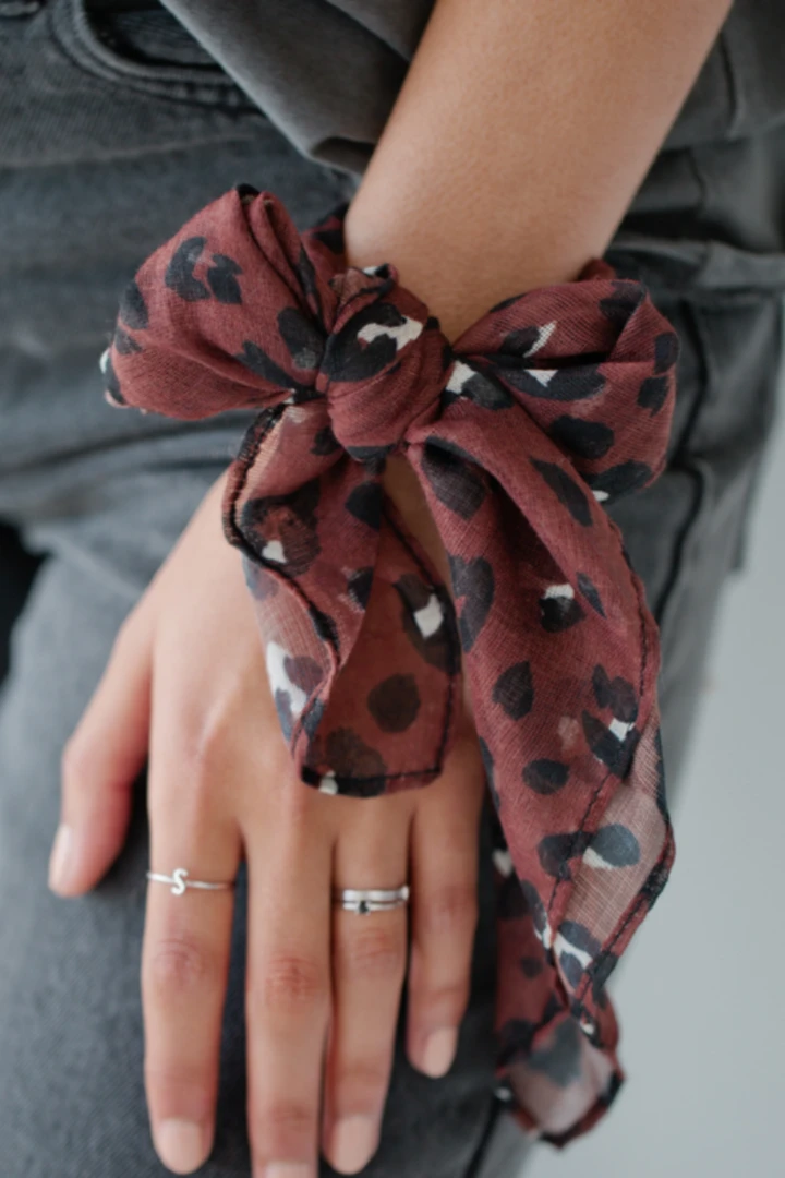 Sophie Leopard Scarf Mini Rosewood Accessories 3 Sophie Leopard Scarf Mini Rosewood Accessories
