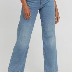 Pulz Jeans Fashion Emma Light Blue Highwaist Wide Leg Denim Jean