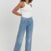 Pulz Jeans Fashion Emma Light Blue Highwaist Wide Leg Denim Jean