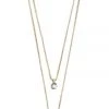 Pilgrim Lucia Pi Gold Double Necklace With Crystal